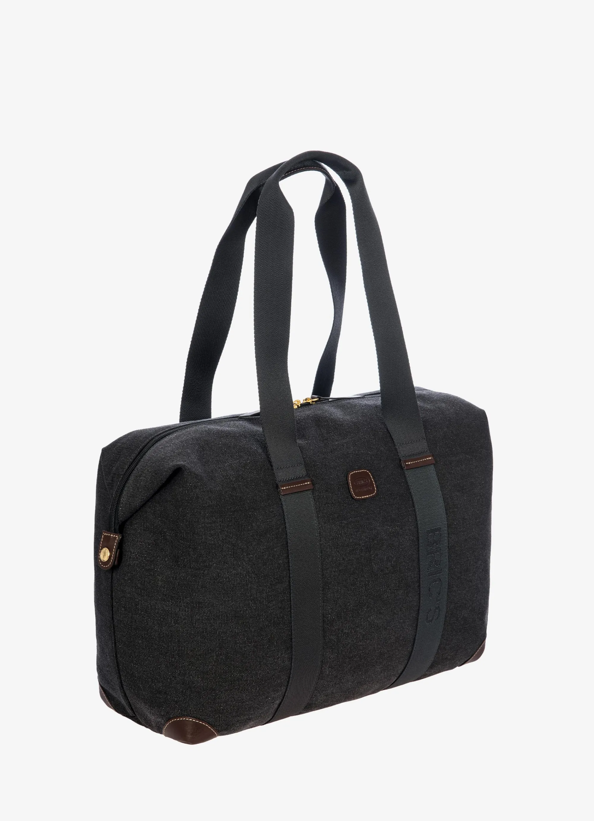 Bric's Duffels*Coated Canvas Cotton Medium Holdall 001-Black